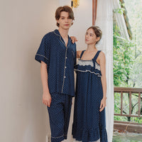 Rayon Dot Pajamas Set / Night Dress