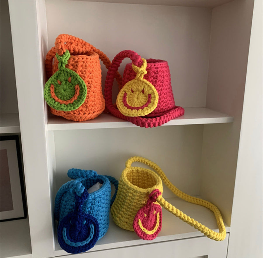 Handmade Happy Face Crochet Bag