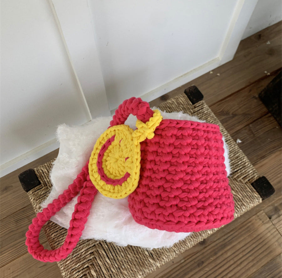 Handmade Happy Face Crochet Bag