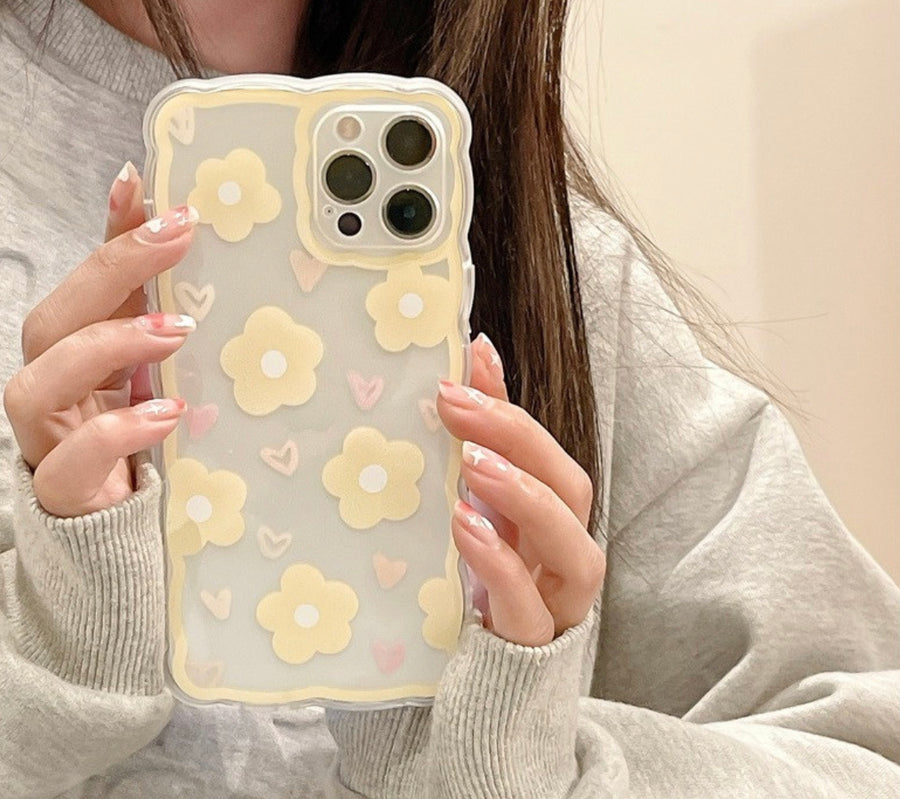 Yellow Flower Wave Shape Phone Case