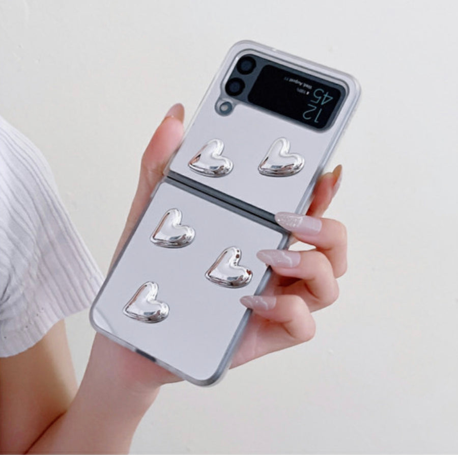 3d Heart Mirror Z FLIP Phone Case
