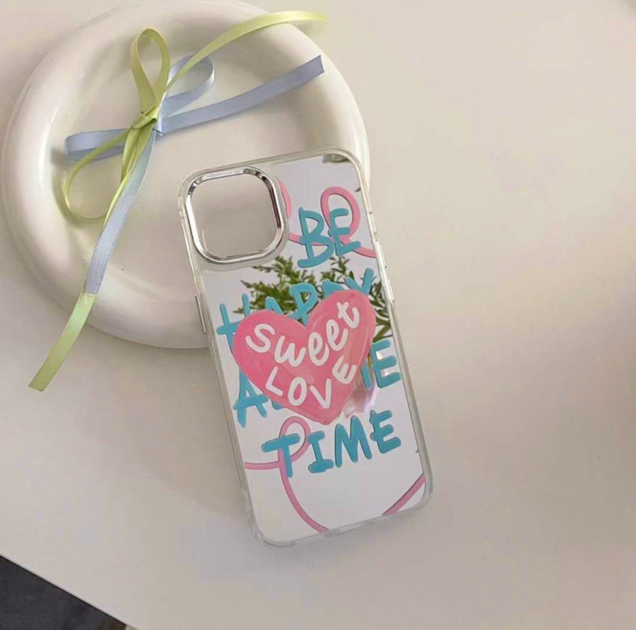 Lettering Mirror Phone Case