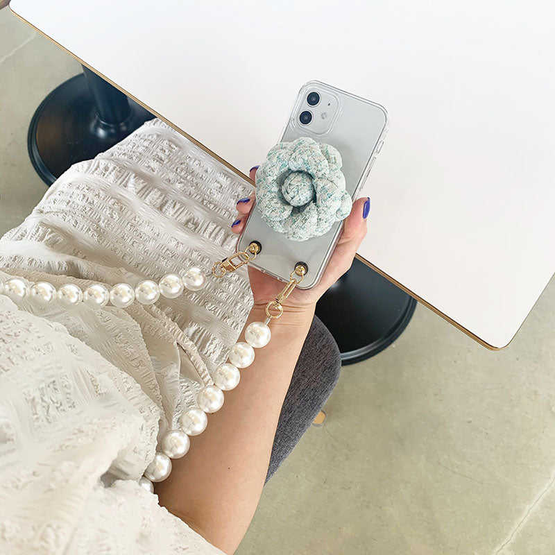 Long Pearl Strap Phone Case